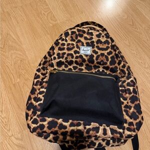 Herschel Supply Company Leopard Print Backpack with Black Pocket